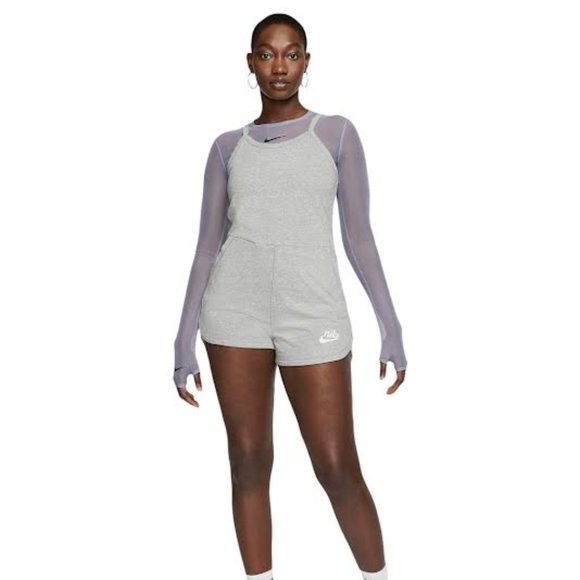 NIKE WOMEN'S SPORTSWEAR NSW GYM VINTAGE ROMPER in Grey Slip On Comfy Stylish - Picture 4 of 8